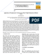 Application of Morphometric Traits for Live Body Weight Estimation in Dhofari Calves