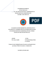 Análisis de los procedimientos administrativos y contables en la distribución de ingresos del Consejo Legislativo de Monagas