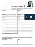 reciprocalteaching worksheet