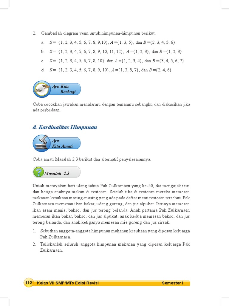 Keg 2 1 C Kardinalitas Himpunan Dan Konsep Himpunan Kosong