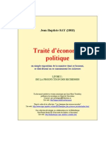 Say Jean-Baptiste - Traite d Economie Politique Livre 1