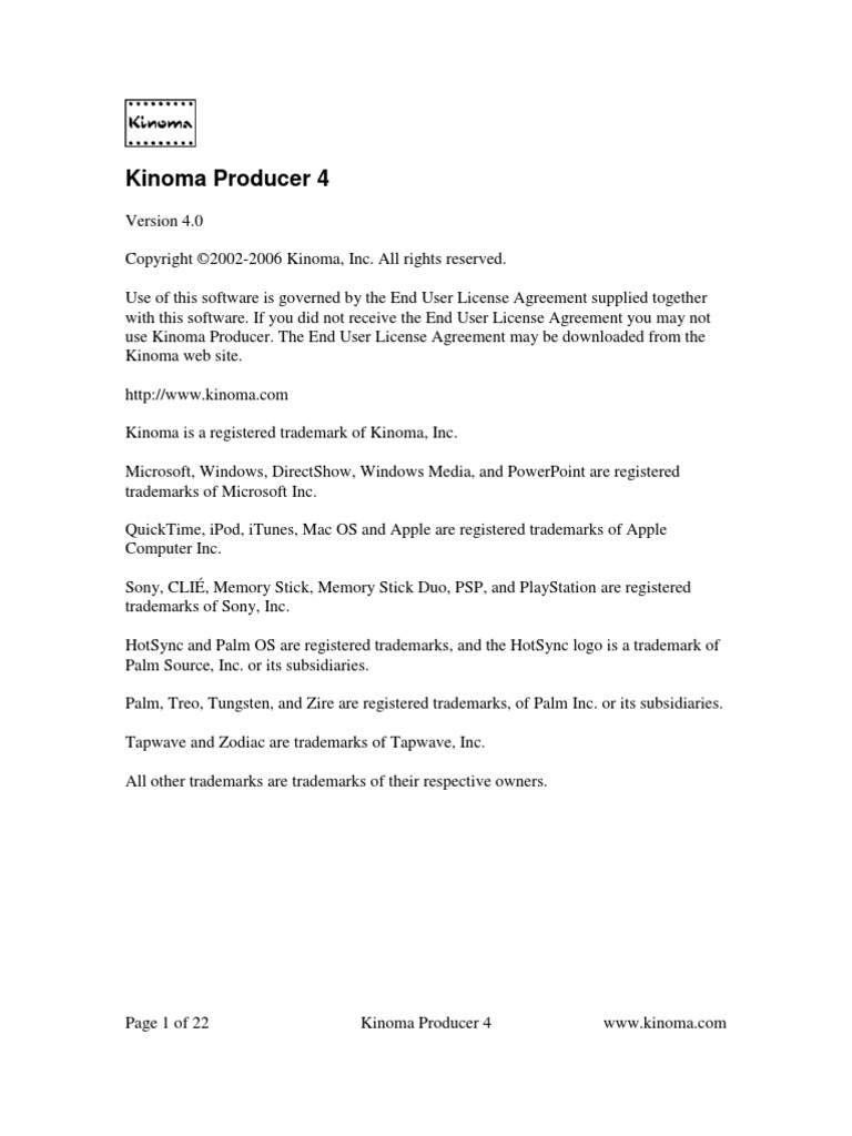 Kinoma Producer 4 - Manual | PDF | H.264/Mpeg 4 Avc | Codec