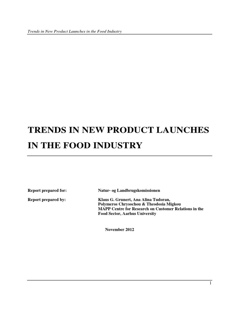 Trends in New Product Launches in The Food Industry | PDF | Foods ...