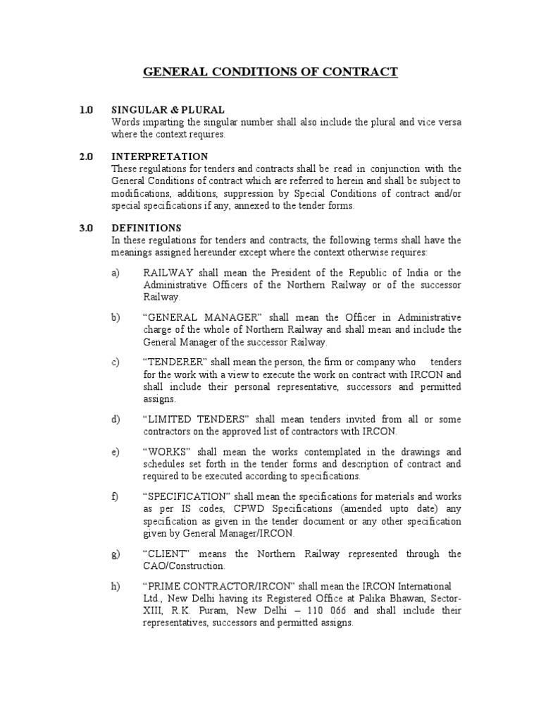 General Conditions of Contract M-19 | PDF | Business