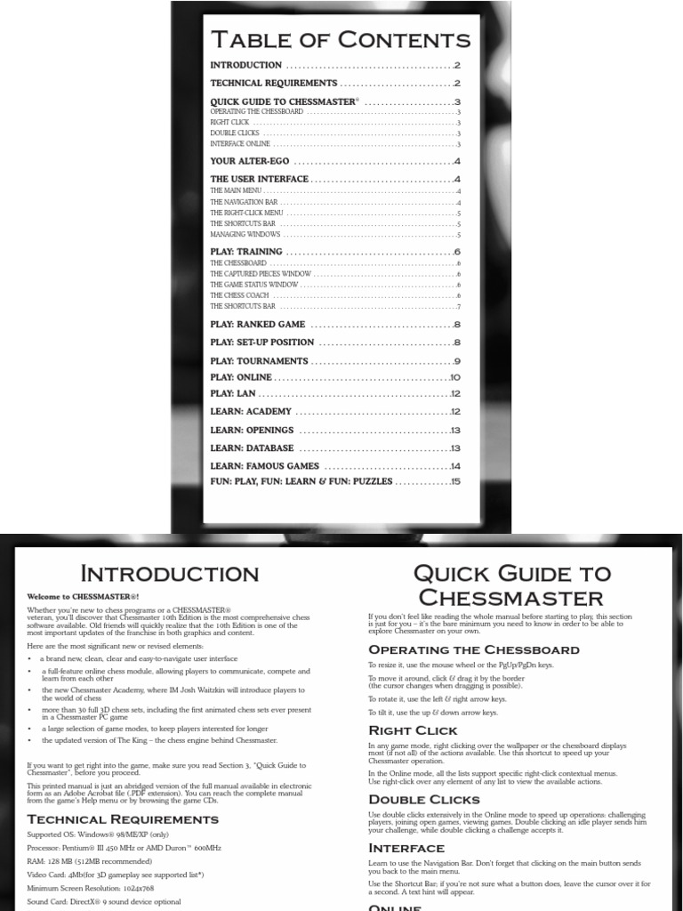 Chessmaster 10th Edition Manual | PDF