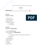 1. Table of Contents for Finance Internship