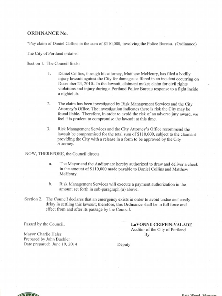 Portland Police Lawsuit Settlement | PDF | Lawsuit | Virtue