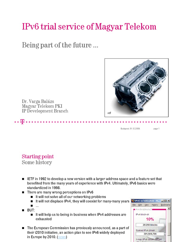 Magyar Telekom's IPv6 Trial Service Overview | PDF | I Pv6 | Osi Protocols