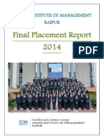 Final Placement Report 2014: Indian Institute of Management Raipur