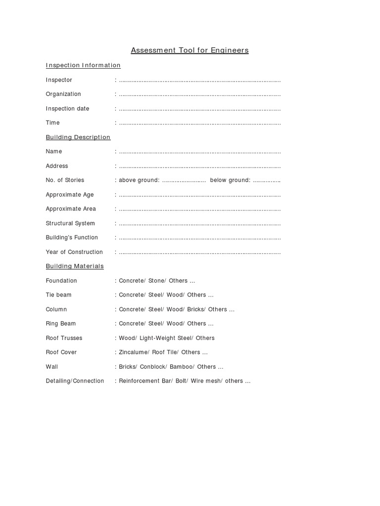 Building Inspection Assessment Tool | PDF