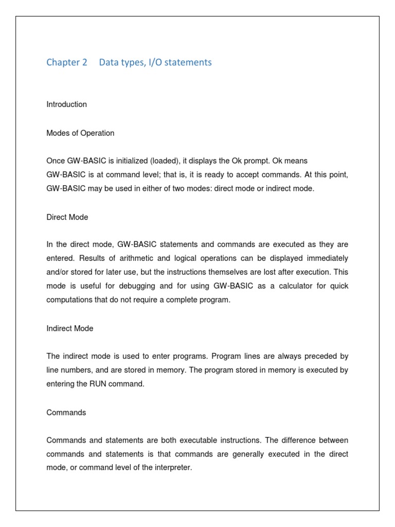 Chapter 2 Data Types | PDF | C (Programming Language) | Variable ...