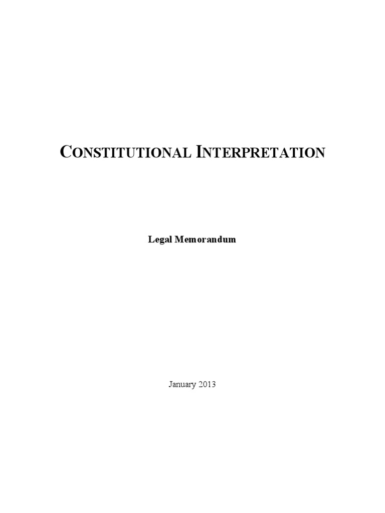 Constitutional Interpretation PDF Statutory Interpretation High