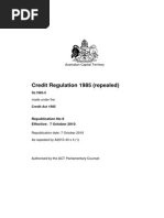 Credit Regulation 1985 (Repealed) : Australian Capital Territory
