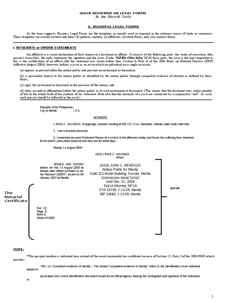 Legal Forms Reviewer. | PDF | Pleading | Complaint