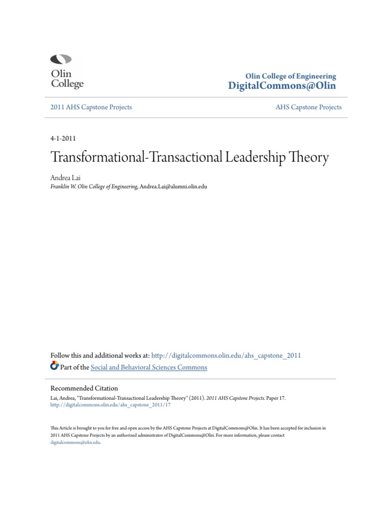 Transformational-Transactional Leadership Theory | Download Free PDF ...