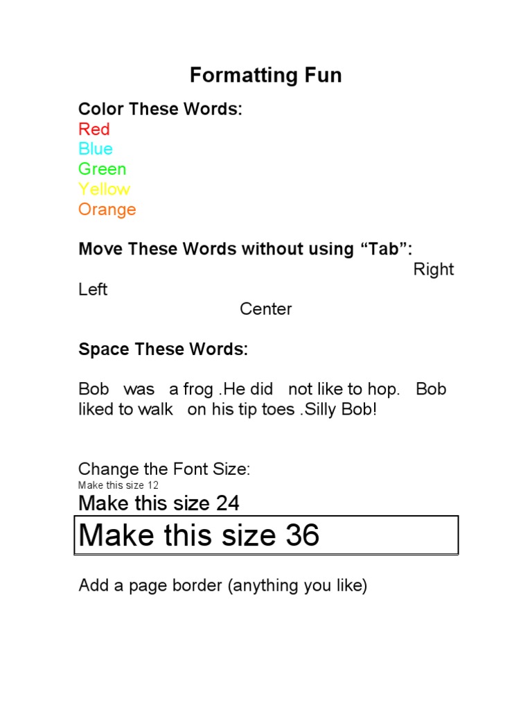 Fun Formatting Activities for Kids | PDF | Social Science