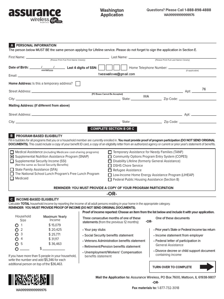 washington assurance wireless free cell phone | pdf | supplemental
