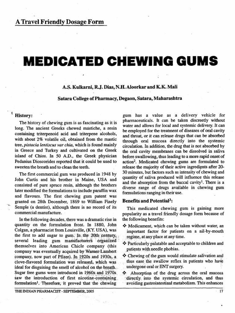 Medicated Chewing Gums