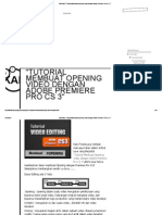 Tutorial Membuat Opening Video Dengan Adobe Premiere Pro Cs 3