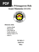 Download Makalah PKn Pelanggaran Hak Asasi Manusia HAM Kelas XI SMAN 34 Jakarta - Lulu Zakia  by LuluZakia SN235182768 doc pdf