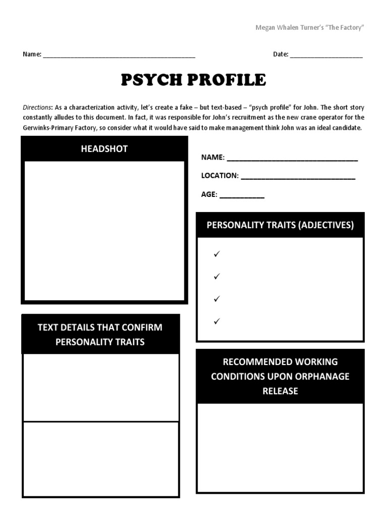Psych Profile for John in 