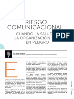 Riesgo Comunicacional: Cuando La Salud de La Organización Está en Peligro