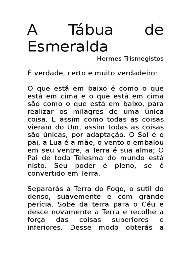 A Tábua de Esmeralda PDF
