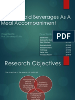 Role of Cold Beverages As A Meal Accompaniment: Presented By: Group 4 Presented To: Prof. Sandeep Dutta