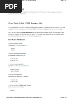 List of Fast DNS Servers