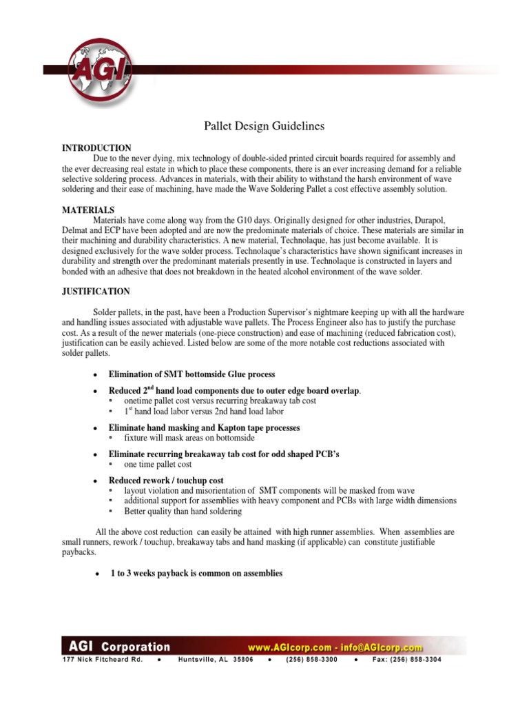 Asahitec Solder Paste Stencil Solder Wave Pallet Design Guidelines
