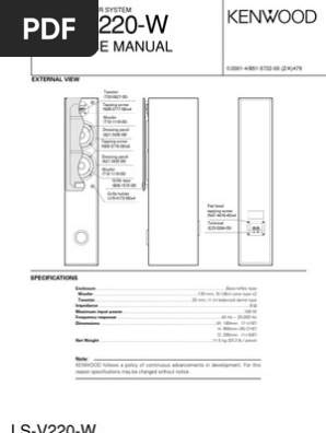 Kenwood LS-V220-W Speaker Manual | PDF