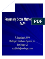 Propensity Score Methods Using SAS