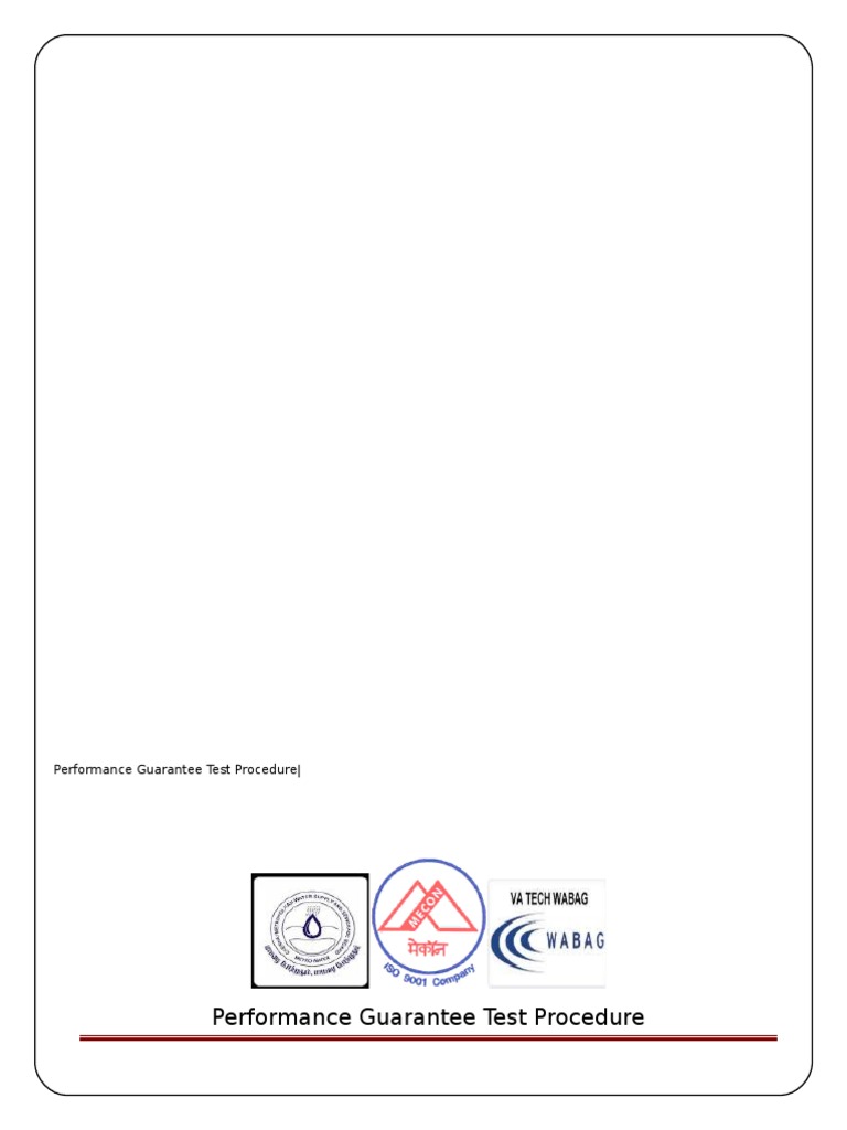 Performance Guarantee Testing Procedure | PDF | Chemical Elements | Atoms