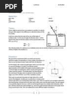 Physics Report - Snell's Law (Refraction)