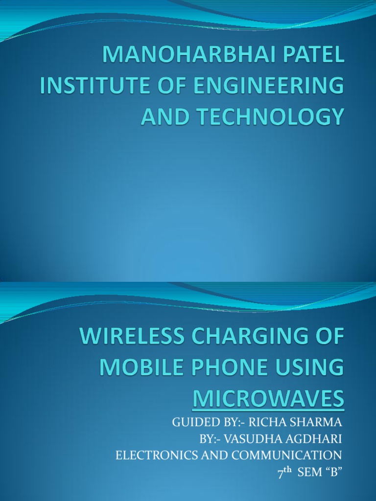 Wireless Charging of Mobile Phone Using Microwaves | PDF