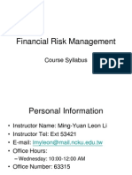 Financial Risk Management: Course Syllabus