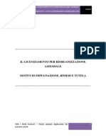 Il Licenziamento Per Riorganizzazione Aziendale. Motivi Di Impugnazione, Rimedi e Tutela