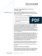 Business Trusts Regulations in Force From 6 January 2005: Publication Date: 1 February 2005