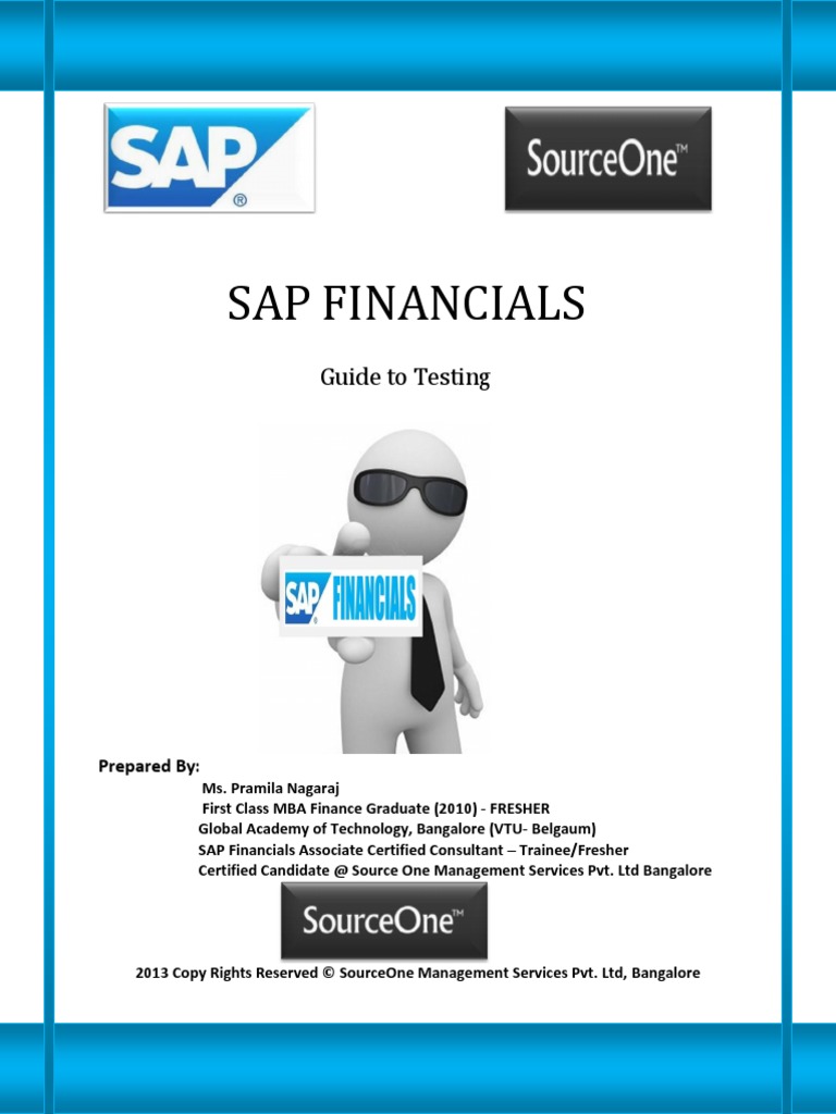 Sap Financials: Guide To Testing | PDF | Finance & Money Management