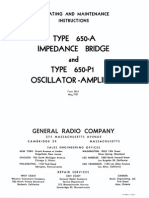 General Radio GR-650 Operation and Maintenance Manuial