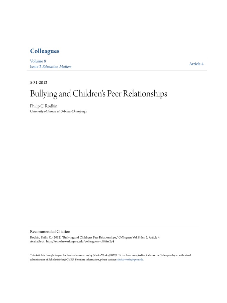 Bullying's Impact on Peer Relationships | PDF | Bullying | Aggression