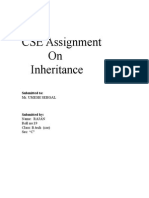CSE Assignment On Inheritance: Submitted To