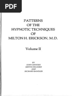 Hypnosis Milton H Erickson Patterns Of The Hypnotic Techniques Vol 2