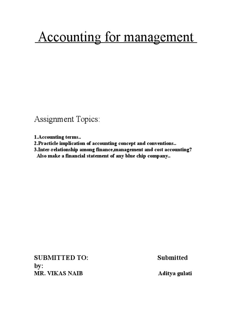 Management Accounting Assignment Topics | PDF | Debits And Credits ...