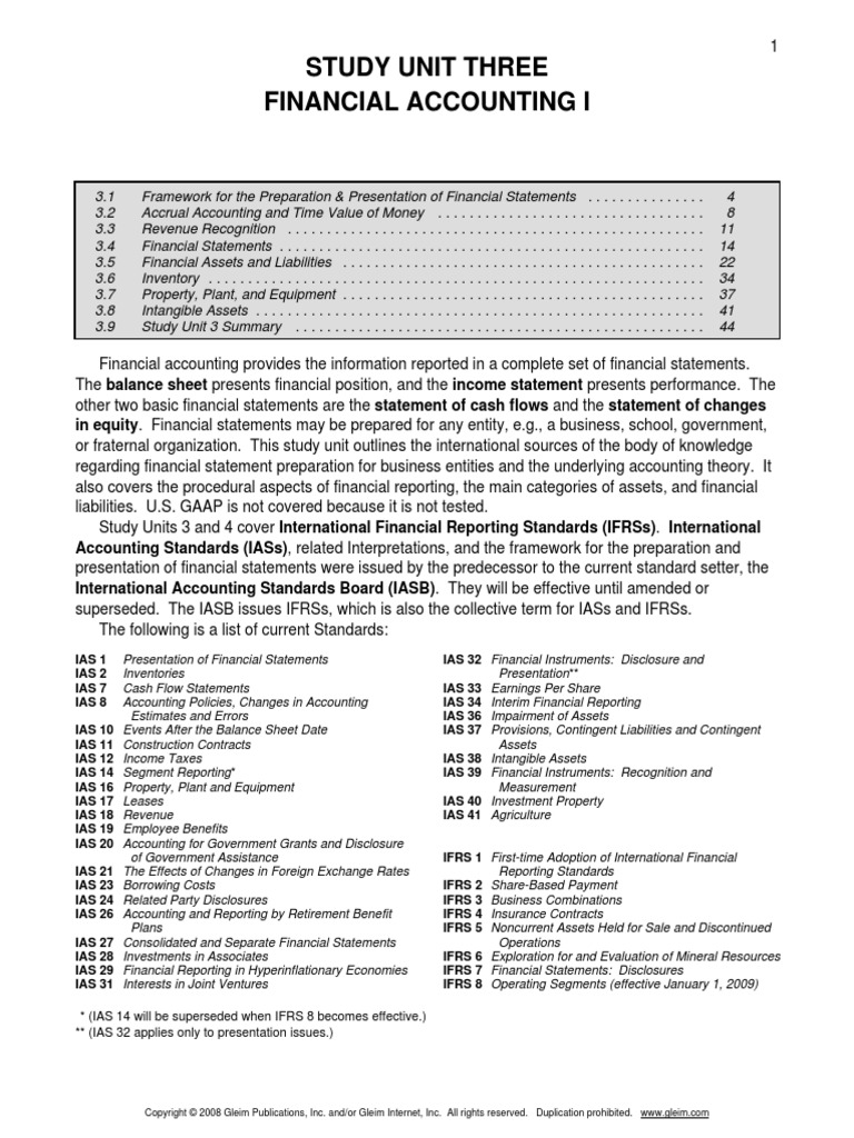Financial Accounting I | PDF | International Financial Reporting ...