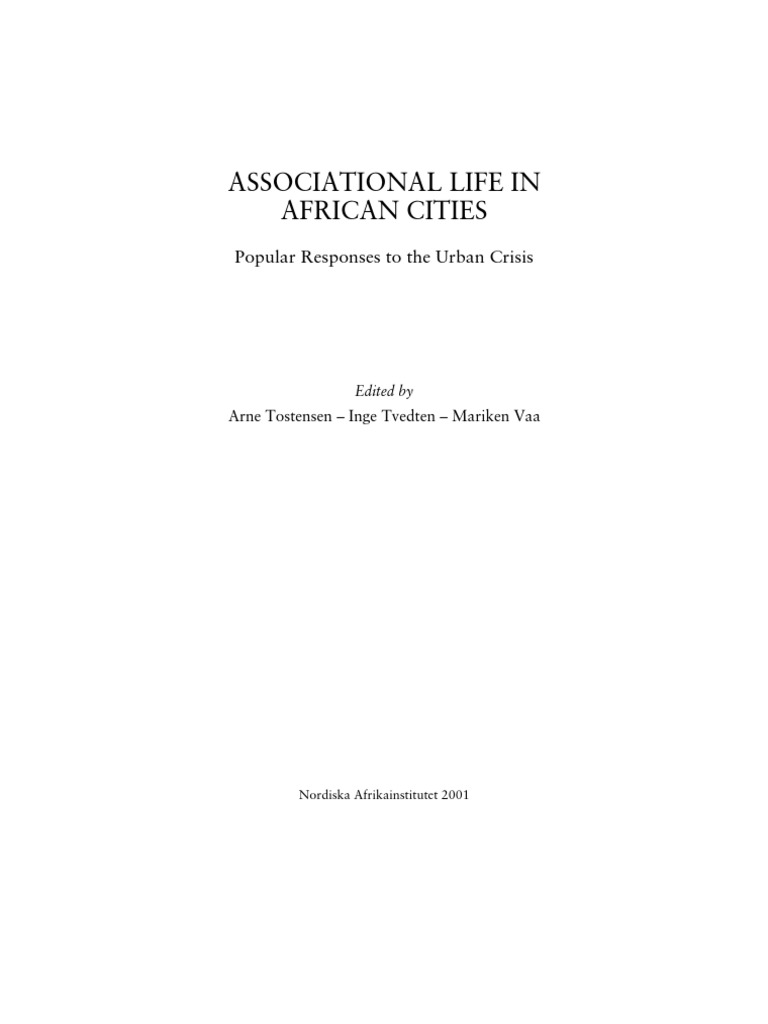 Associational Life in African Cities | PDF