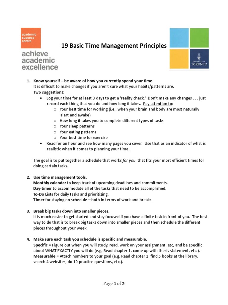 Essential Time Management Tips | PDF | Time Management | Professional ...