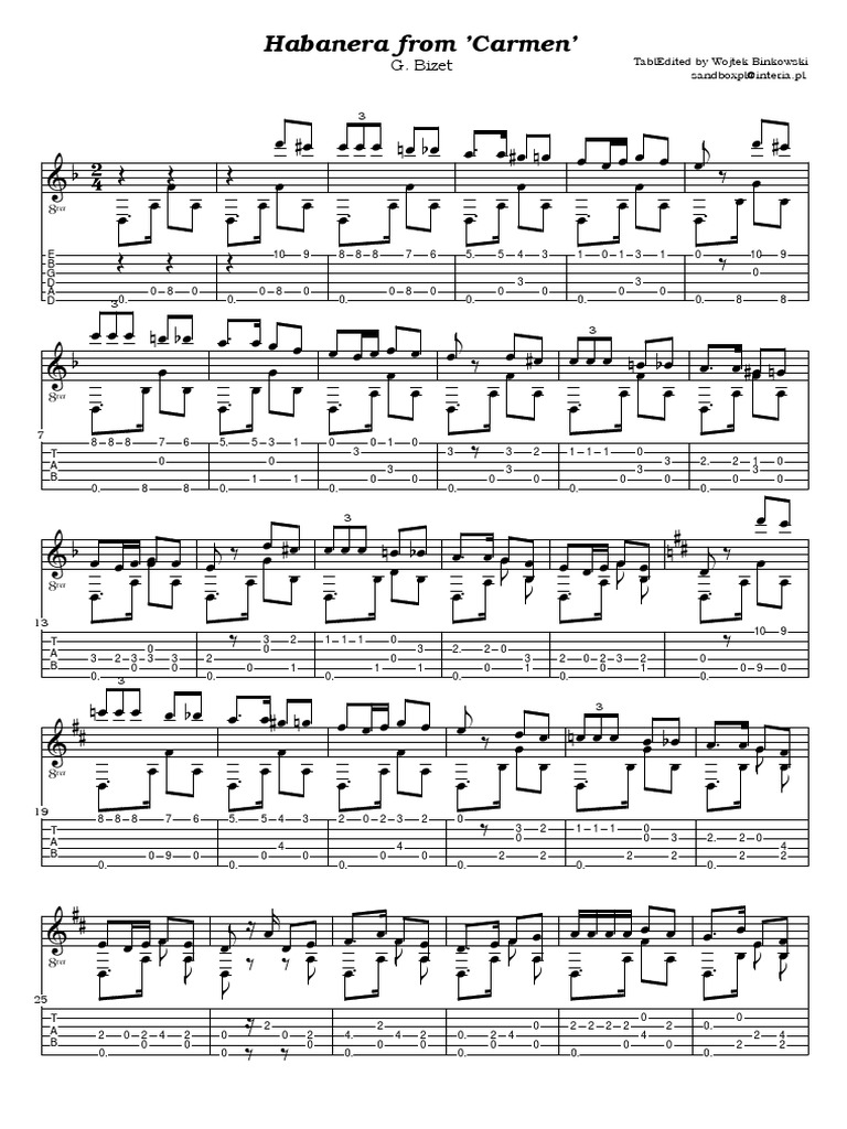 Guitar Carmen Habanera Pdf