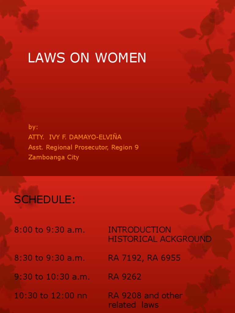 Philippine Laws on Women's Rights | PDF | Identity Politics | Civil ...