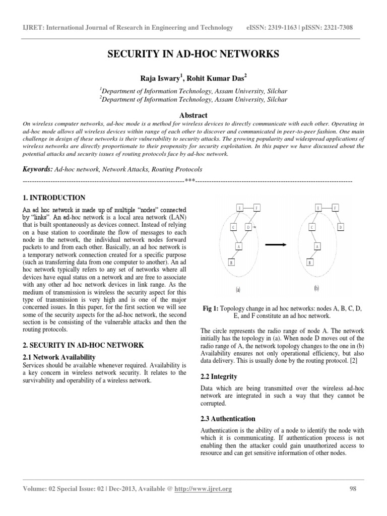 Security in Ad-Hoc Networks | PDF | Routing | Wireless Ad Hoc Network